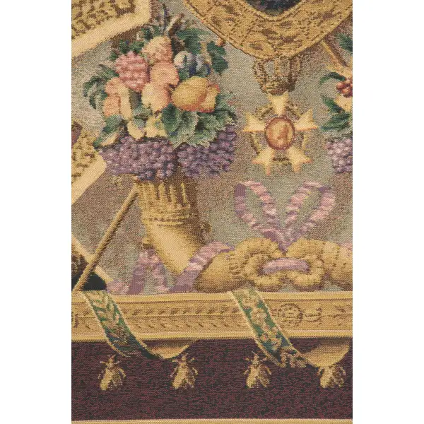 Napolean Burgundy Belgian Tapestry Wall Hanging | Close Up 2