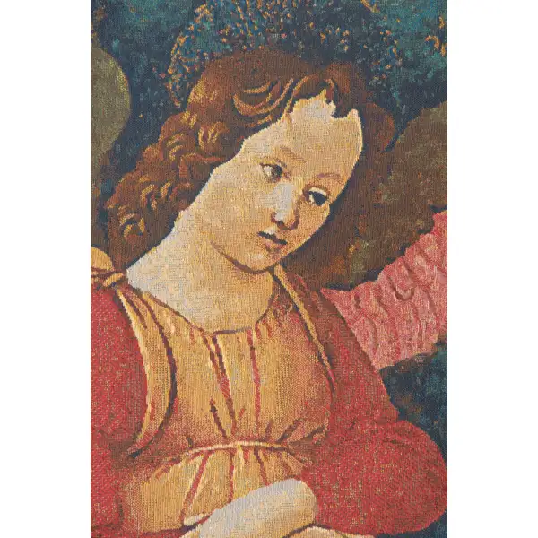 Angels Altarpiece Vertical Belgian Tapestry Wall Hanging | Close Up 1