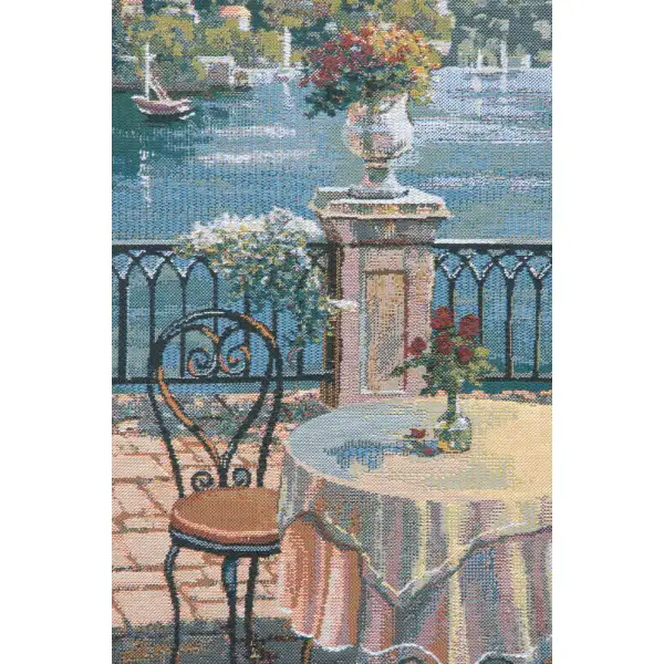 Terrasse Belgian Tapestry Wall Hanging - 77 in. x 63 in. Cotton/Viscose/Polyester by Robert Pejman | Close Up 1
