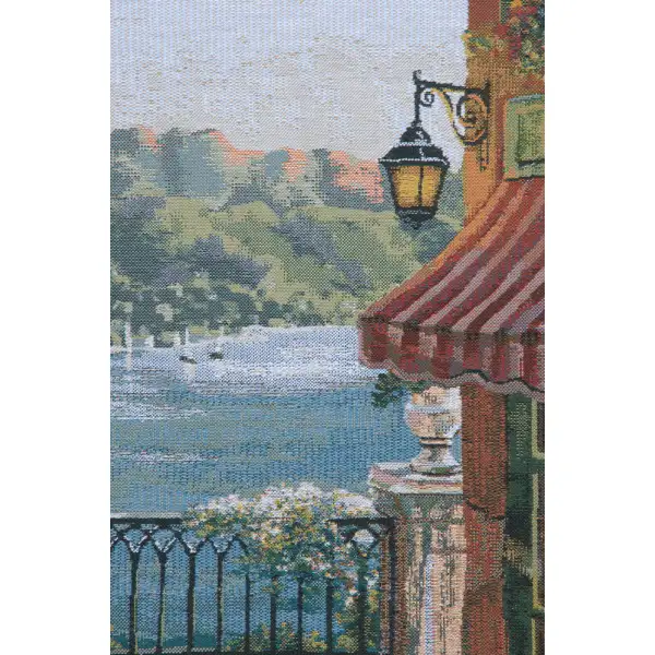 Terrasse Belgian Tapestry Wall Hanging - 77 in. x 63 in. Cotton/Viscose/Polyester by Robert Pejman | Close Up 2
