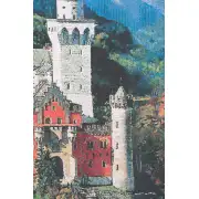 Neuschwanstein Castle Bright Belgian Tapestry Wall Hanging - 37 in. x 30 in. Cotton/Viscose/Polyester by Charlotte Home Furnishings | Close Up 1