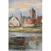 Riverside Flemish Village Belgian Tapestry Wall Hanging - 64 in. x 38 in. Cotton/Viscose/Polyester by Demets | Close Up 1