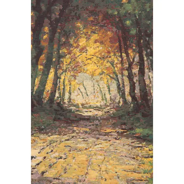 Automne Belgian Tapestry Wall Hanging - 99 in. x 60 in. Cotton/Viscose/Polyester by V. Houben | Close Up 1