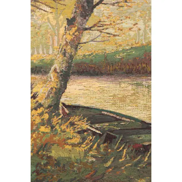 Automne Belgian Tapestry Wall Hanging - 99 in. x 60 in. Cotton/Viscose/Polyester by V. Houben | Close Up 2