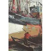 North Sea Harbour Belgian Tapestry Wall Hanging | Close Up 1