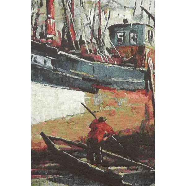 North Sea Harbour Belgian Tapestry Wall Hanging | Close Up 1