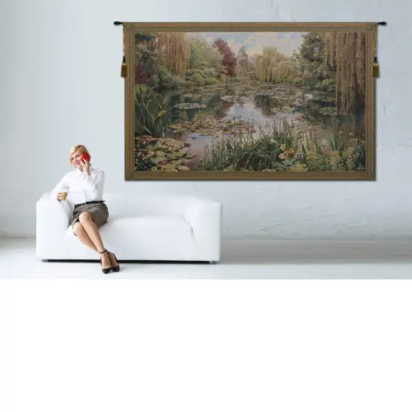 Monet Horizontal Belgian Tapestry Wall Hanging - 136 in. x 80 in. Cotton/Viscose/Polyester by Claude Monet | Life Style 2