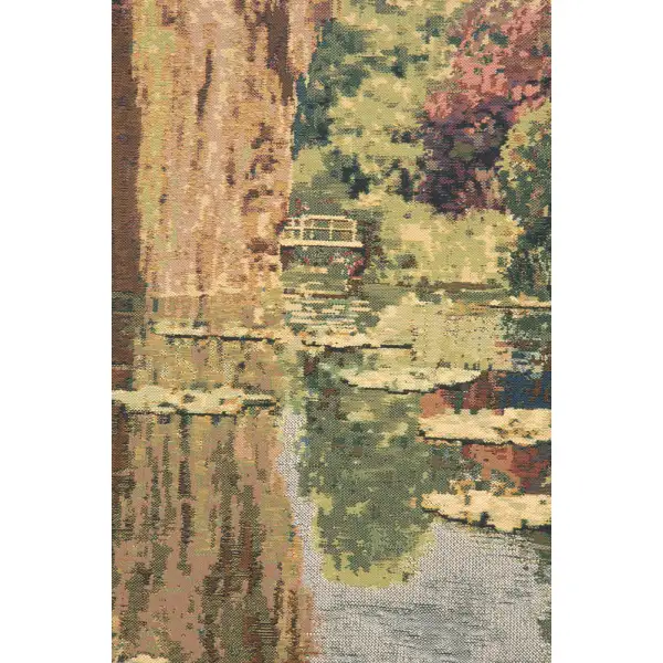 Lake Giverny Without Border Belgian Tapestry Wall Hanging - 39 in. x 30 in. Cotton/Viscose/Polyester by Claude Monet | Close Up 1