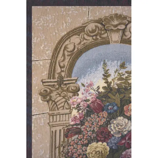 Floral Arch Belgian Tapestry Wall Hanging | Close Up 1