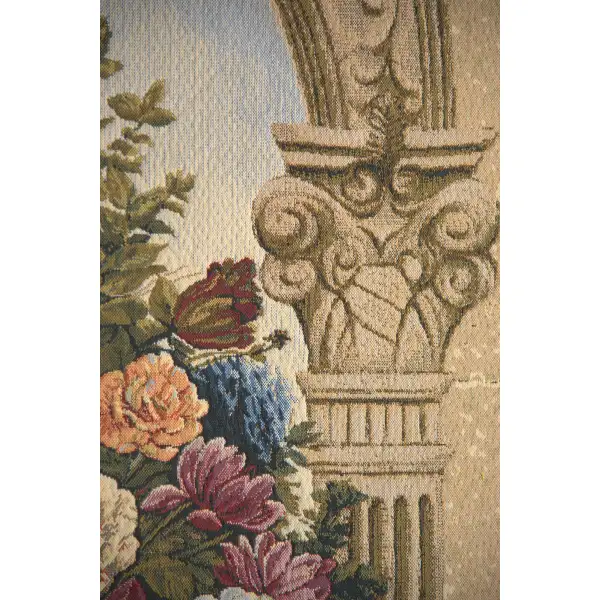 Floral Arch Duo Belgian Tapestry Wall Hanging - 61 in. x 66 in. Cotton/Viscose/Polyester by Charlotte Home Furnishings | Close Up 1