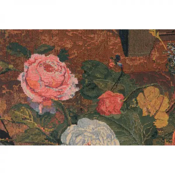 Summer Flowers Belgian Tapestry Wall Hanging - 50 in. x 66 in. Cotton/Viscose/Polyester by Jan Davidsz de Heem | Close Up 2