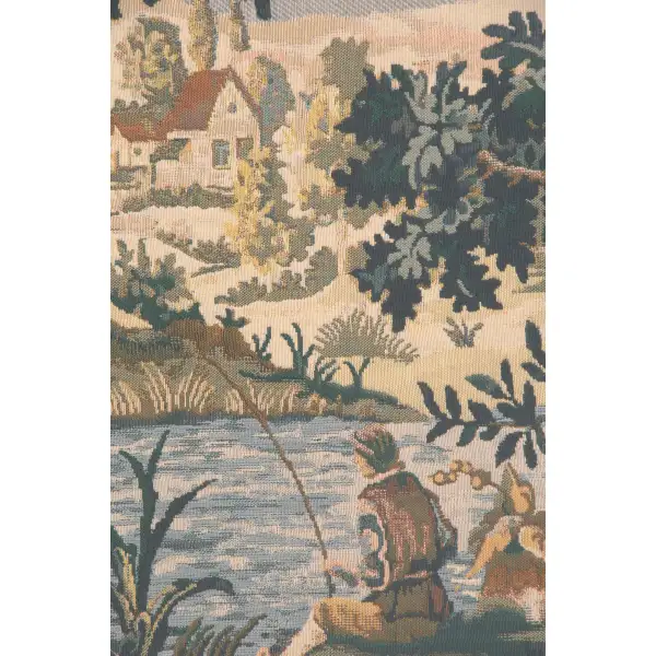 Paysage Flamand Village Belgian Tapestry Wall Hanging - 45 in. x 38 in. Cotton/Viscose/Polyester by Charlotte Home Furnishings | Close Up 2