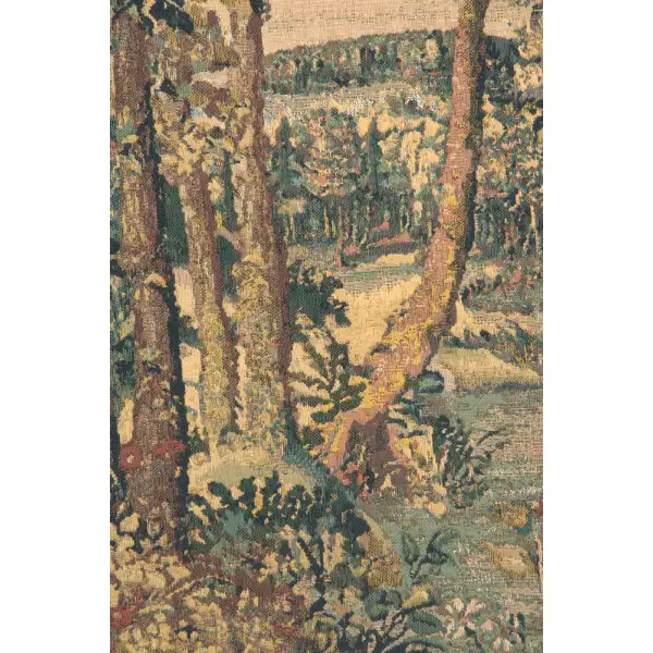 Royal Hunting Woods Belgian Tapestry Wall Hanging - 88 in. x 41 in. Cotton/Viscose/Polyester by Michiel Coxcie | Close Up 2