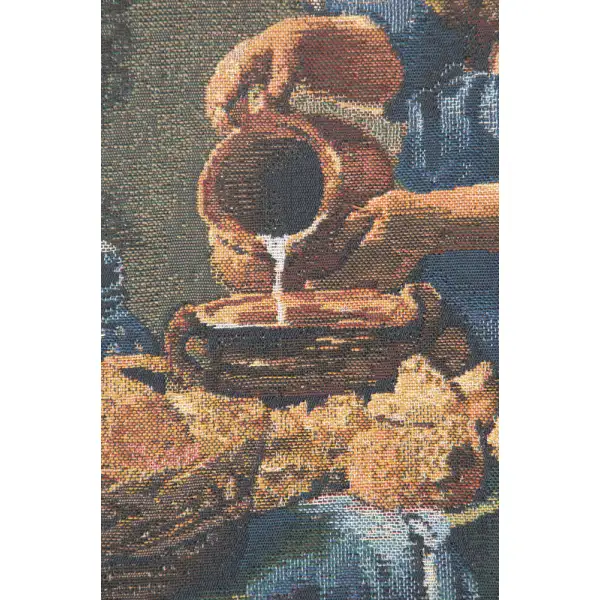 Servant Girl Belgian Tapestry Wall Hanging - 21 in. x 25 in. Cotton/Viscose/Polyester by Johannes Vermeer | Close Up 1