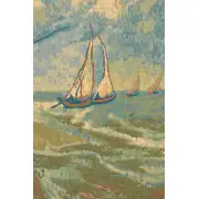 Van Goghs Fishing Boats Belgian Tapestry Wall Hanging | Close Up 2