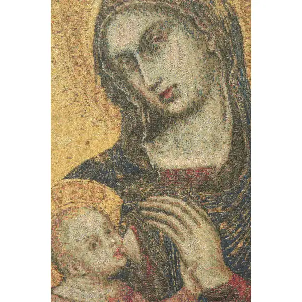 Madonna en Or Belgian Tapestry Wall Hanging | Close Up 1