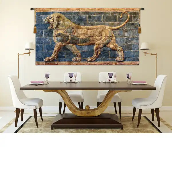 Lion II Darius Belgian Tapestry Wall Hanging - 56 in. x 32 in. Cotton/Wool/Polyester by Charlotte Home Furnishings | Life Style 1