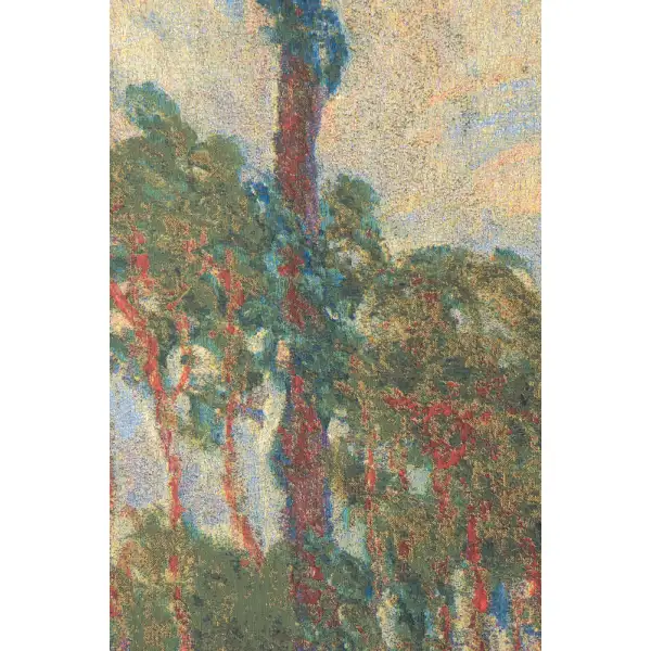 Claude Monet Trees Belgian Tapestry Wall Hanging - 60 in. x 82 in. Cotton/Viscose/Polyester by Claude Monet | Close Up 1