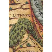 Ptolemaeus Map Belgian Tapestry Wall Hanging - 38 in. x 56 in. CottonWool by Charlotte Home Furnishings | Close Up 1