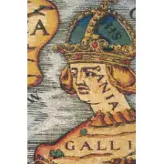 Ptolemaeus Map Belgian Tapestry Wall Hanging | Close Up 2