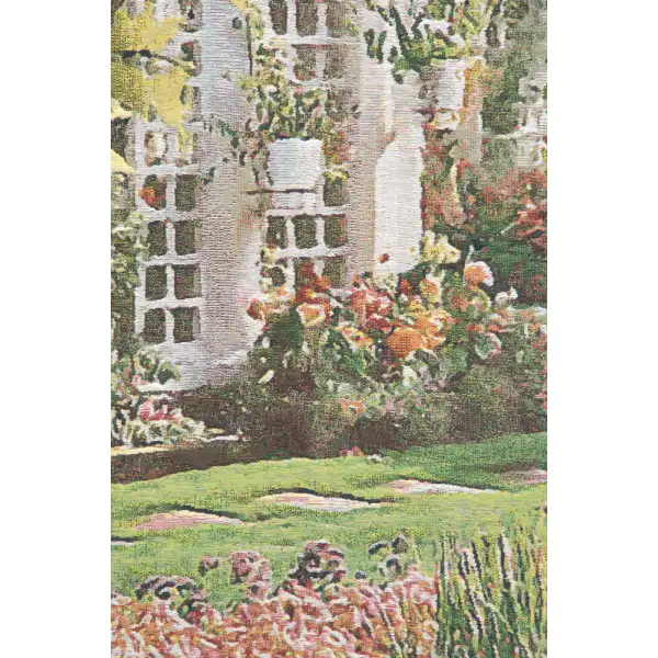 Jardin Medium I Belgian Tapestry Wall Hanging - 56 in. x 54 in. Cotton/Viscose/Polyester by Charlotte Home Furnishings | Close Up 2
