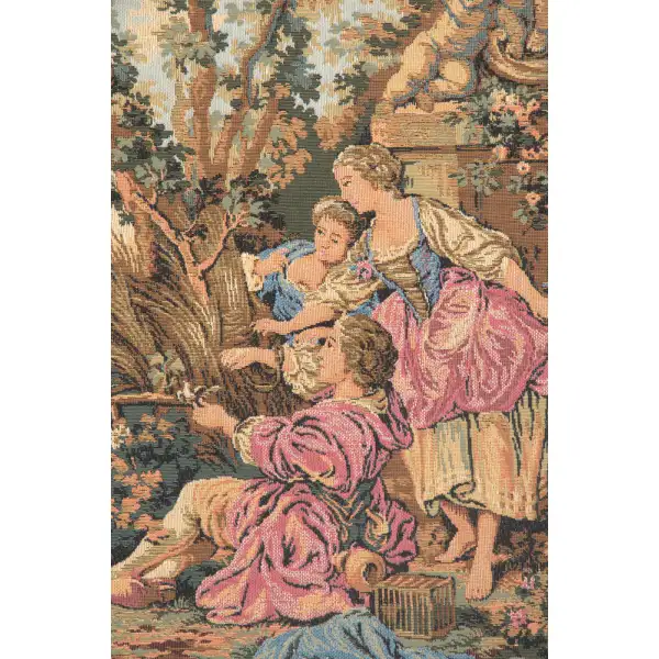 Gallanteries Belgian Tapestry Wall Hanging - 55 in. x 38 in. Cotton/Viscose/Polyester by Francois Boucher | Close Up 1