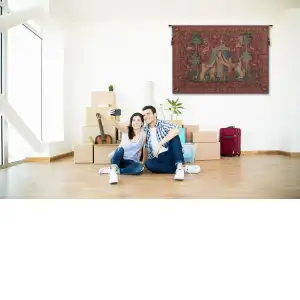 A Mon Seul Desir I French Wall Tapestry - 44 in. x 34 in. CottonWool by Charlotte Home Furnishings Inc