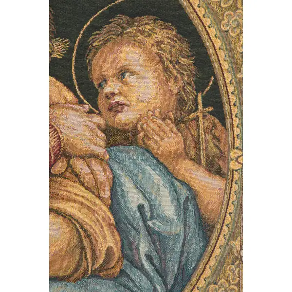 Madonna Della Seggiola Italian Tapestry - 26 in. x 24 in. Cotton/Viscose/Polyester by Raphael | Close Up 2