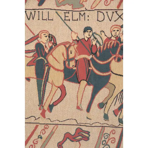 Bayeux Belgian Tapestry Wall Hanging - 54 in. x 18 in. cottonampViscose by Charlotte Home Furnishings | Close Up 2