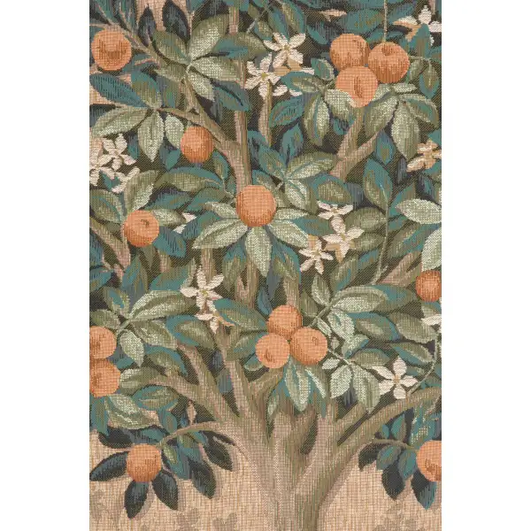 Oranger Naturel French Wall Tapestry - 29 in. x 73 in. cotton by Charlotte Home Furnishings | Close Up 1