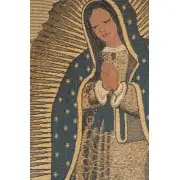La Virgen De Guadelupe Belgian Tapestry Wall Hanging - 19 in. x 27 in. Cotton/viscose/goldthreadembellishments by Alberto Passini | Close Up 1
