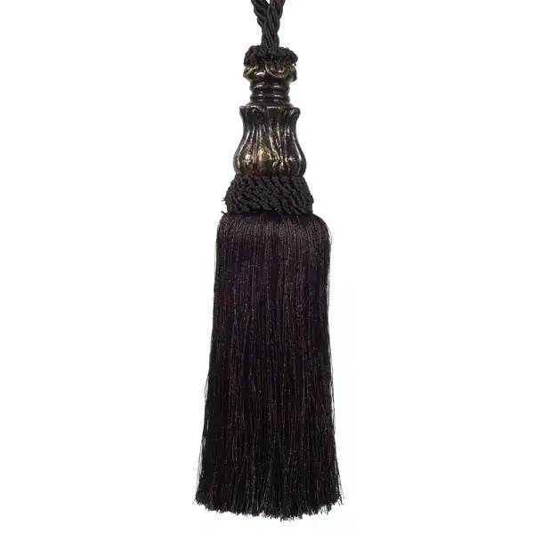 Elegance Black - 3 in. x 30 in. Cotton/Viscose/Polyester by Charlotte Home Furnishings Inc | Close Up 1