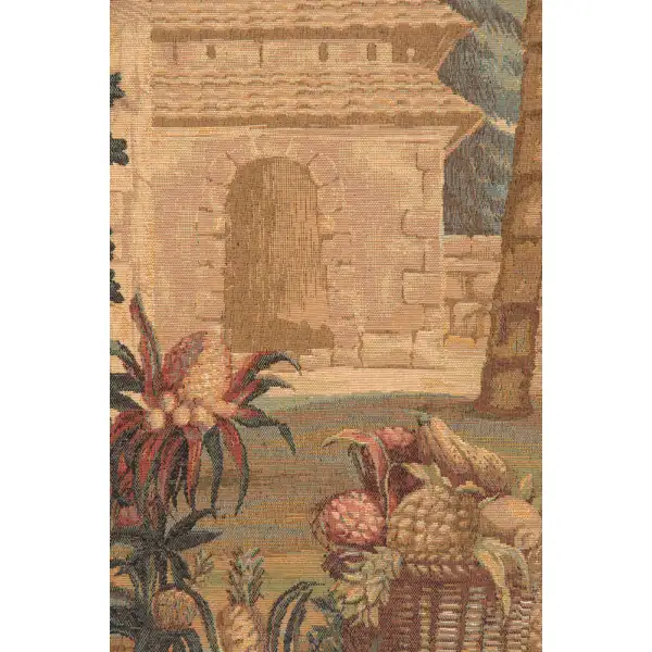 Paysage Exotique Landscape French Wall Tapestry - 58 in. x 58 in. Wool/cotton/others by Charlotte Home Furnishings | Close Up 1