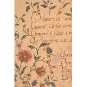 French Poem and Birds Belgian Tapestry | Close Up 1