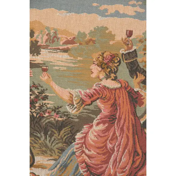 Le Dejeuner Champetre French Wall Tapestry - 63 in. x 29 in. Cotton/Viscose/Polyester by Francois Boucher | Close Up 2