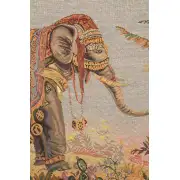 Le Elephant French Wall Tapestry - 58 in. x 41 in. Cotton/Viscose/Polyester by Jean Bapiste Heut | Close Up 1