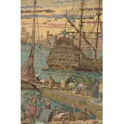 The Harbour Italian Tapestry - 44 in. x 24 in. Cotton/Viscose/Polyester by Francesco Guardi | Close Up 1
