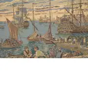 The Harbor Italian Tapestry - 59 in. x 26 in. Cotton/Viscose/Polyester by Francesco Guardi | Close Up 2