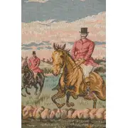 English Hunting Scene French Wall Tapestry - 64 in. x 29 in. Cotton/Viscose/Polyester by Charlotte Home Furnishings | Close Up 1