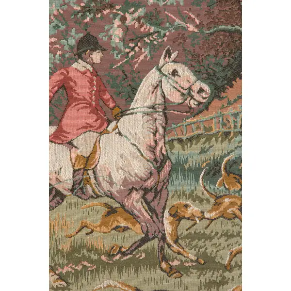 English Hunting Scene French Wall Tapestry | Close Up 2