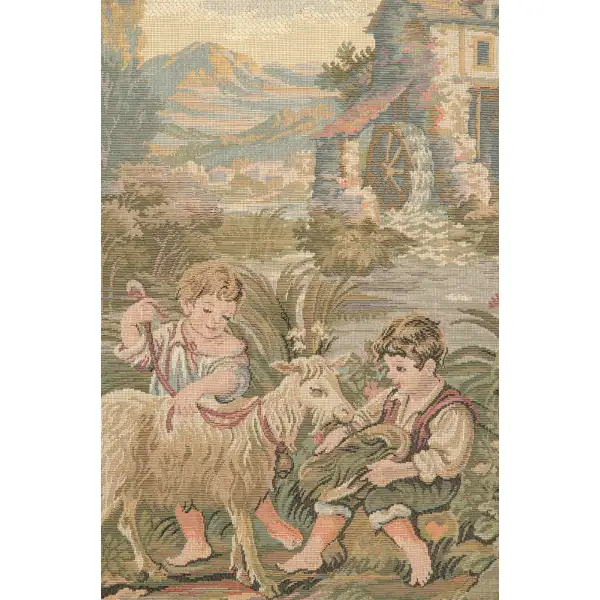 Noble Pastorale 01 Italian Wall Tapestry | Close Up 2