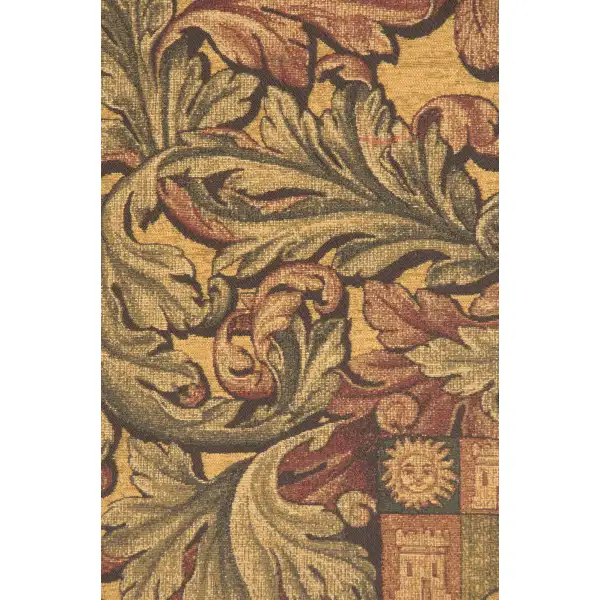Crest And Fleur Belgian Tapestry - 52 in. x 52 in. SoftCottonChenille by Charlotte Home Furnishings | Close Up 1