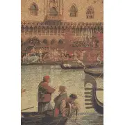 Venezia Venice Belgian Tapestry Wall Hanging - 57 in. x 38 in. Cotton/Viscose/Polyester by Canaletto | Close Up 1