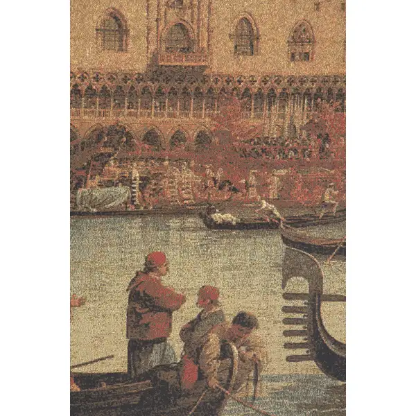 Venezia Venice Belgian Tapestry Wall Hanging - 57 in. x 38 in. Cotton/Viscose/Polyester by Canaletto | Close Up 1