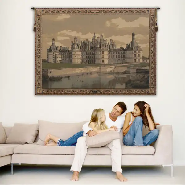 Chambord Castle II Belgian Tapestry Wall Hanging - 57 in. x 38 in. Cotton/Viscose/Polyester by Charlotte Home Furnishings | Life Style 2