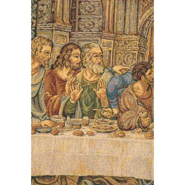 The Last Supper IV Italian Tapestry - 43 in. x 26 in. Cotton/Viscose/Polyester by Leonardo da Vinci | Close Up 1