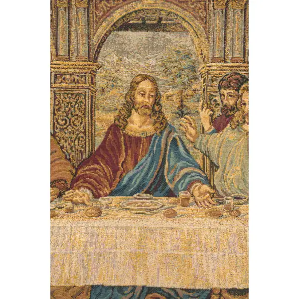 The Last Supper IV Italian Tapestry - 43 in. x 26 in. Cotton/Viscose/Polyester by Leonardo da Vinci | Close Up 2