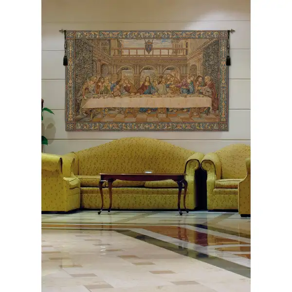 The Last Supper IV Italian Tapestry - 43 in. x 26 in. Cotton/Viscose/Polyester by Leonardo da Vinci | Life Style 1