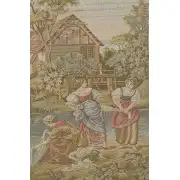 Washing Day At The Mill Horizontal Italian Tapestry - 65 in. x 45 in. Cotton/Viscose/Polyester by Francois Boucher | Close Up 1