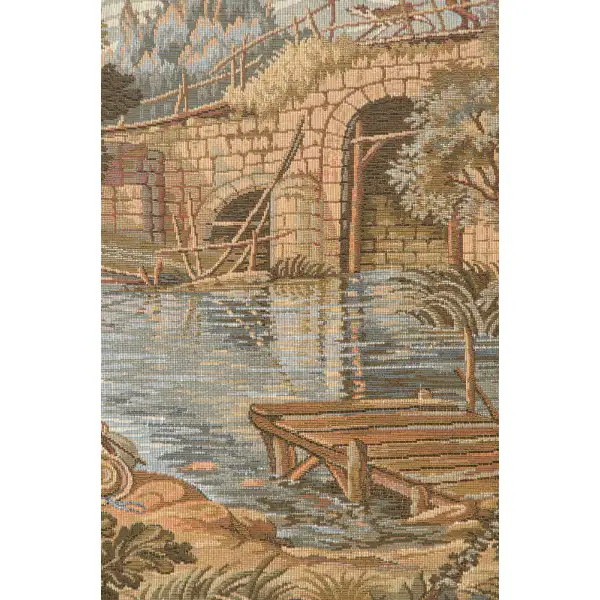 Fishing at the Lake Vertical Italian Tapestry | Close Up 1